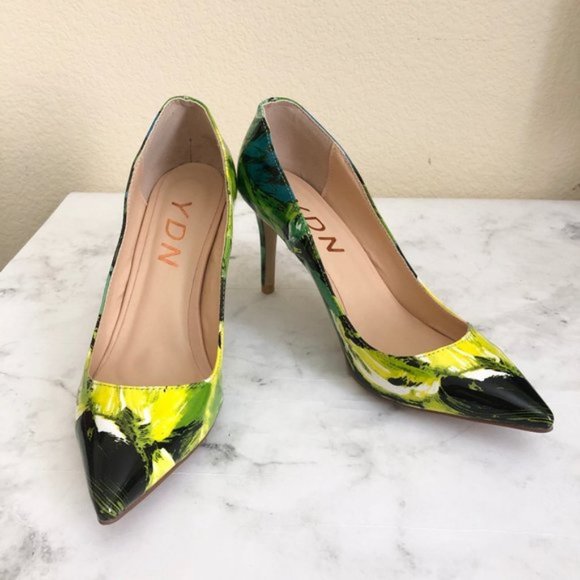 YDN Shoes - Size 7 Green Colorful Stiletto Pump Heel